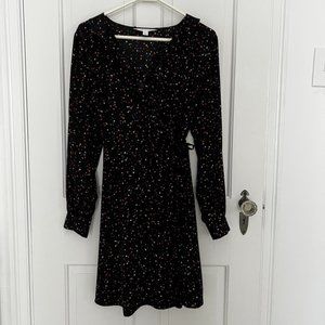 Popsugar Star Print Ruffle Wrap Dress SZ L